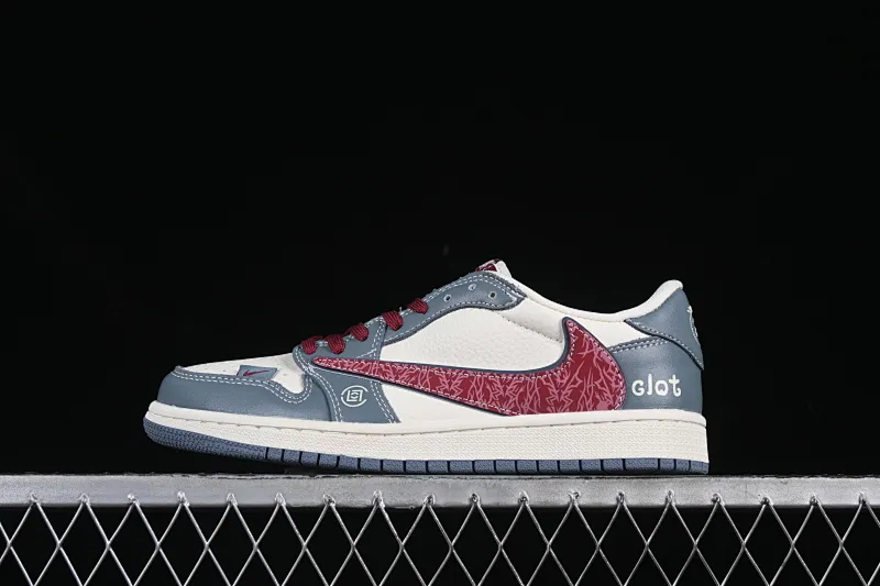 All categories Air Jordan Jordan series basketball shoes Air Jordan 1 Low High-end customized low-top sneakers Travis Scott x Fragment Design x Air Jordan 1 Low OG SP Joe 1 Guanxi co-branded gray and red pattern hook low-top cultural casual sneakers XS2024-009